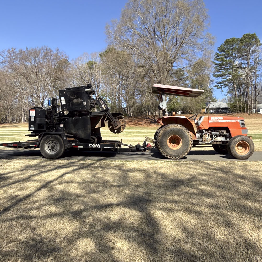 Course maintenance stump grinding